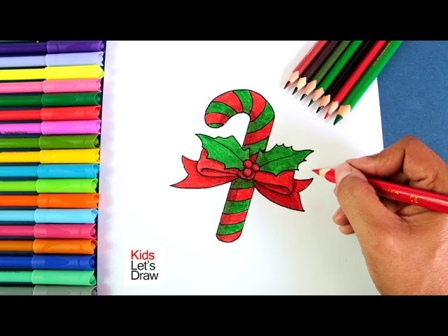 Cómo dibujar un Bastón de Caramelo de Navidad | How to draw Christmas Candy Cane