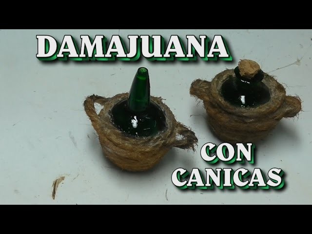 Damajuana, garrafa HECHA CON CANICAS - CARAFE (CARBOY) MADE WITH MARBLES