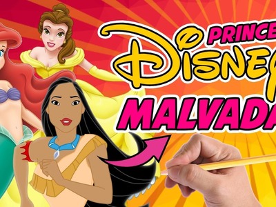 COMO DIBUJAR PRINCESAS DISNEY MALVADAS - Dibujando a buenos de Disney en Malvados