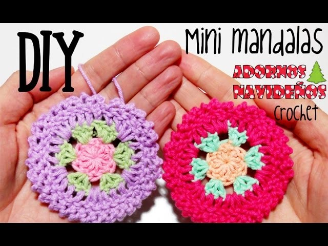 DIY Mini mandalas de crochet.ganchillo adornos de navidad (tutorial)
