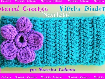Vincha a Crochet "Scarlett" por Maricita Colours
