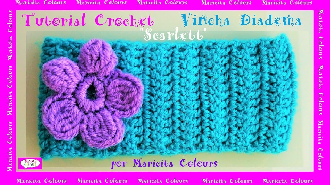 Vincha a Crochet "Scarlett" por Maricita Colours