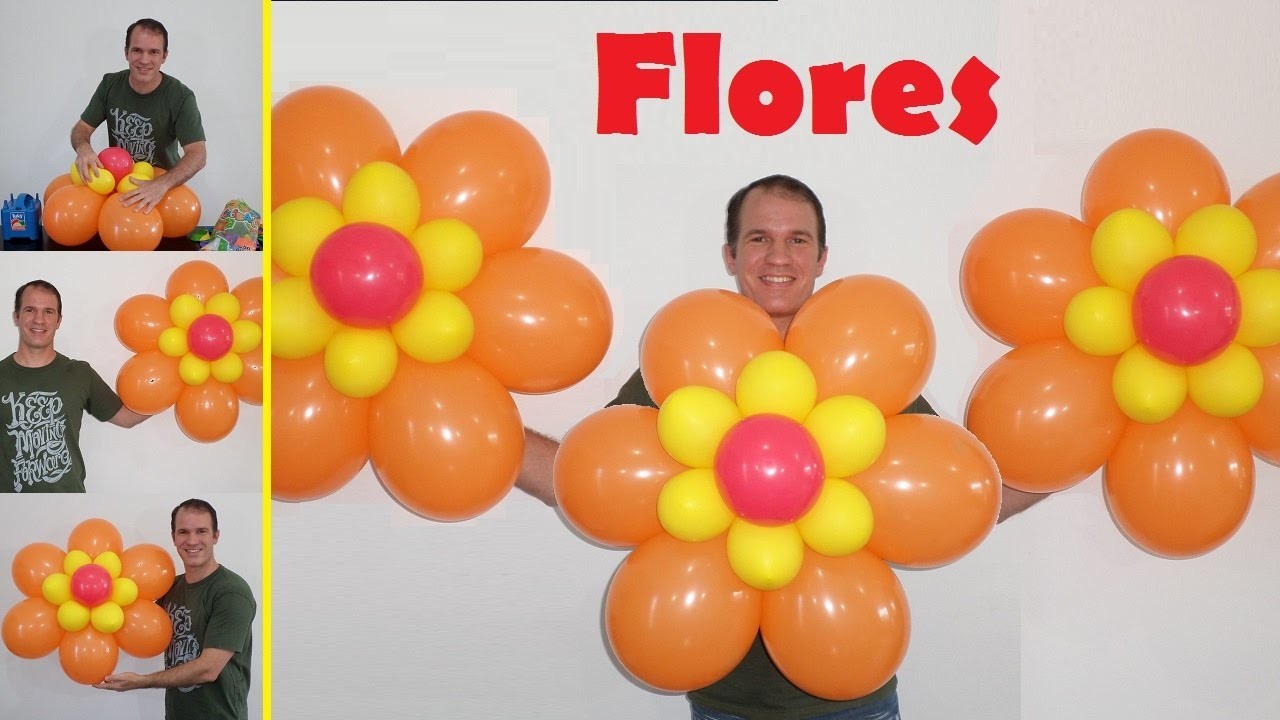 Como hacer flores con globos - decoración para cumpleaños - flor con globos redondos