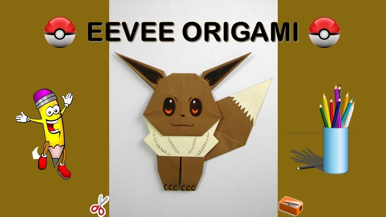 POKEMON GO - Origami EEVEE Tutorial DIY origami how to make origami easy facil