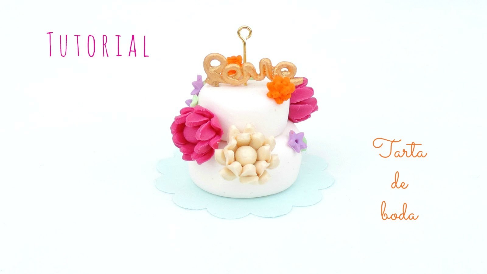 Tutorial: Tarta de boda con flores de fimo