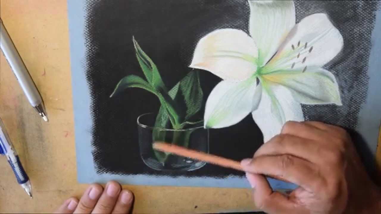 Como Pintar y Dibujar una Flor con Tiza Pastel | How to Draw a Flower with Soft Pastels