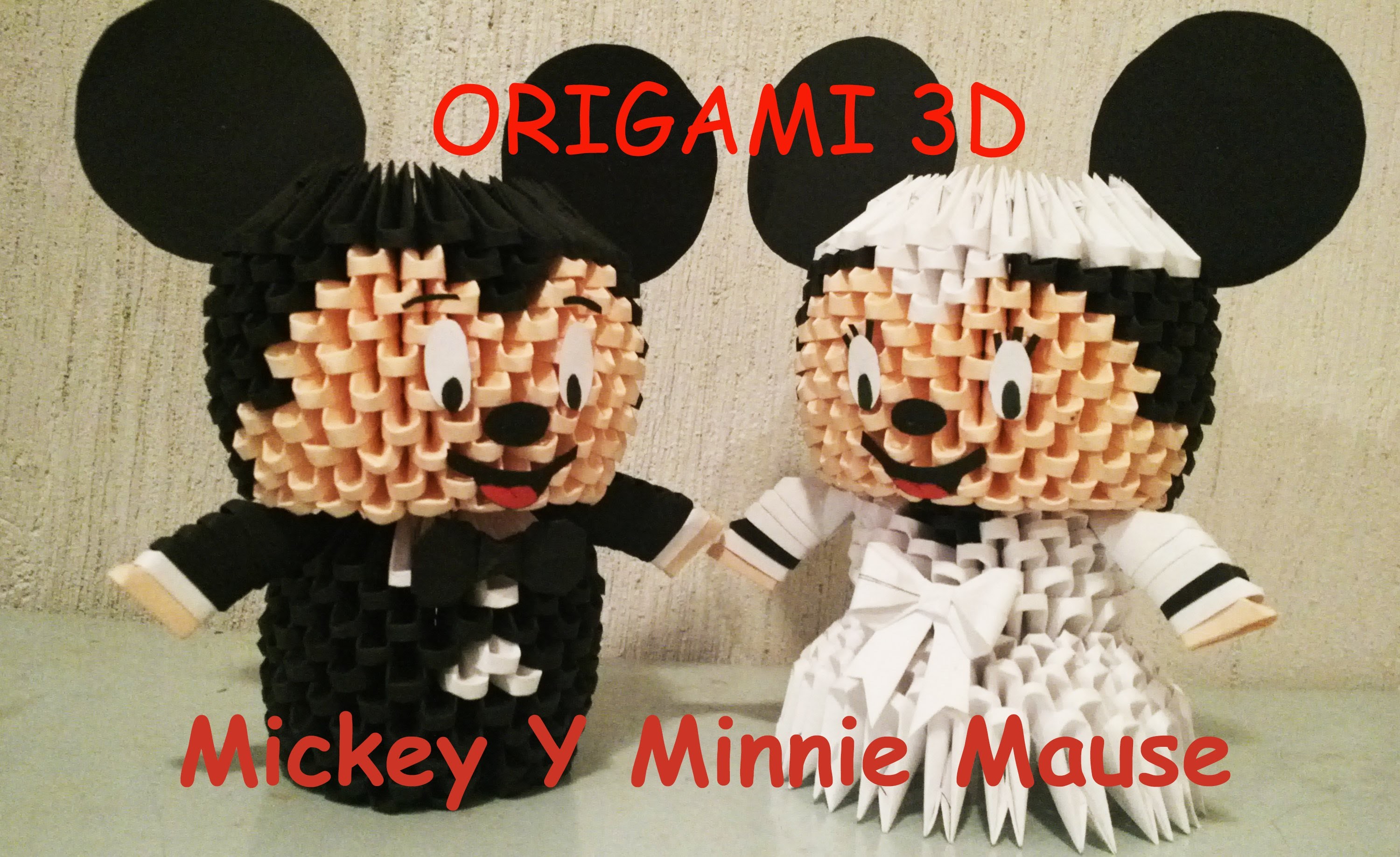 Origami 3D Mickey Mause y Minnie Mause - Novios