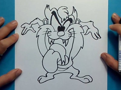 Como dibujar al Demonio de Tasmania paso a paso 2 - Looney Tunes | How to draw Taz 2 - Looney Tunes