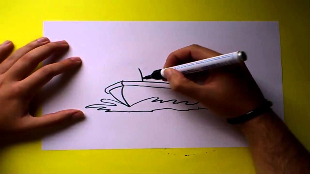 Como dibujar un barco paso a paso | How to draw a boat