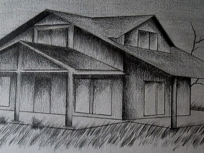Cómo dibujar una casa en perspectiva paso a paso, aprender a dibujar en 3d
