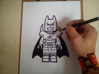 Como dibujar a batman armadura  "lego". how to draw batman vs superman batman armor "lego"