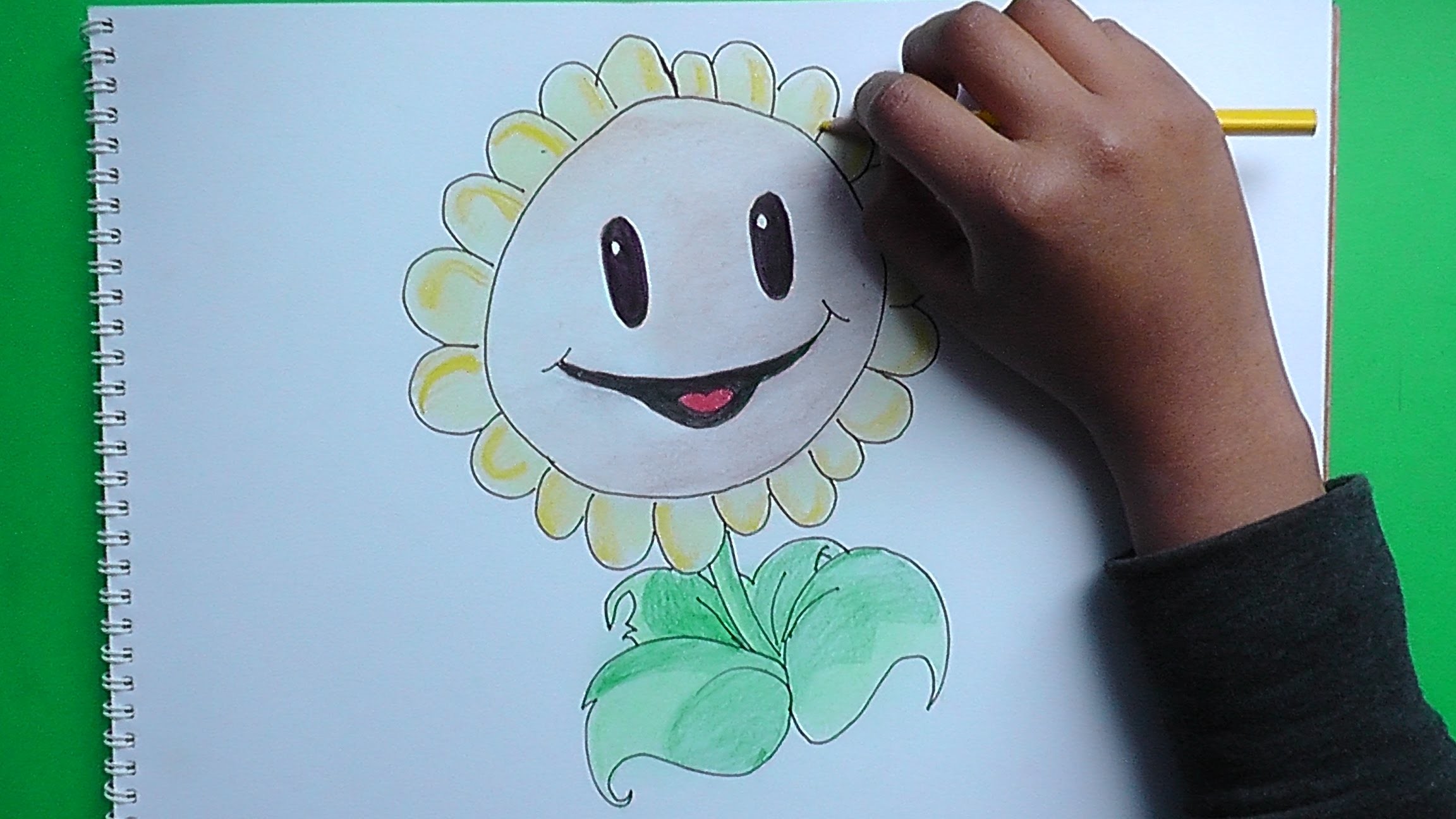 Como dibujar al Girasol (Plantas vs Zombies) - How to draw the Sunflower