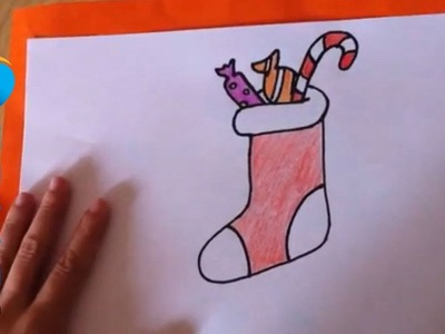 Cómo dibujar un calcetín de Navidad