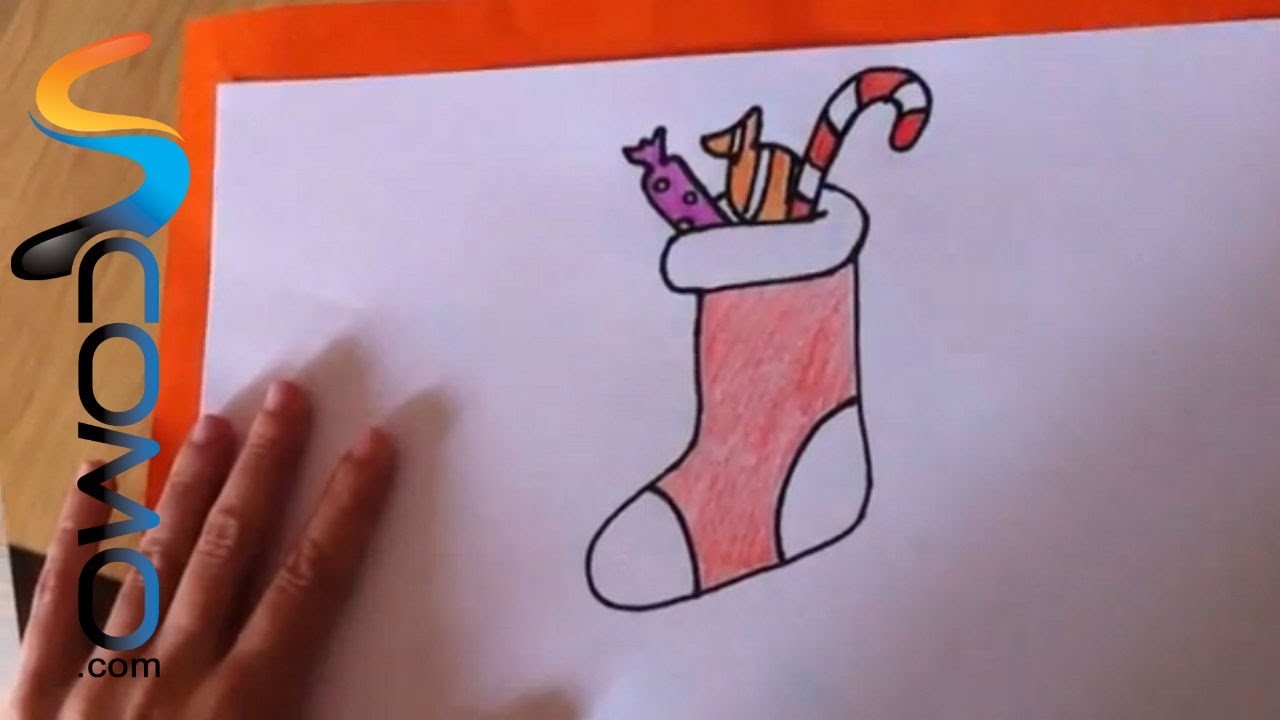 Cómo dibujar un calcetín de Navidad
