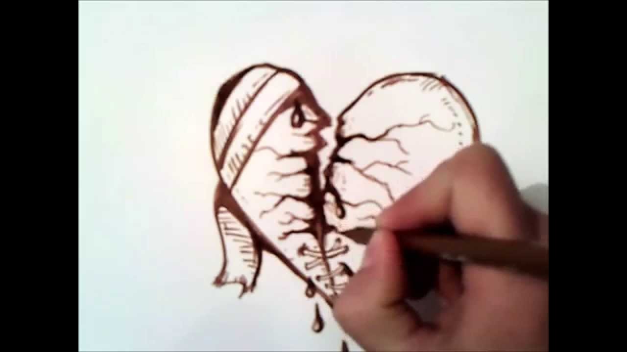 Como dibujar un corazon roto paso a paso | como dibujar un corazon roto | facil