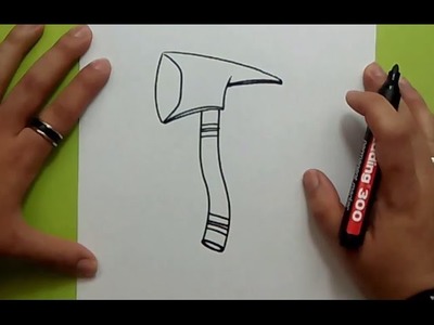 Como dibujar un hacha paso a paso 2 | How to draw an ax 2