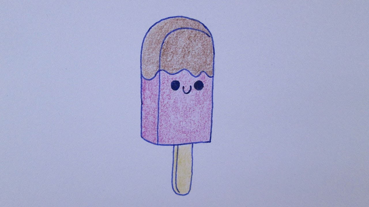 Cómo dibujar un helado kawaii