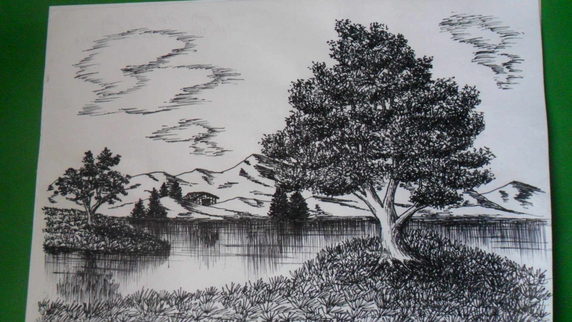 Como dibujar un paisaje natural a tinta, a base de texturas, mediante toda clase de trazos.