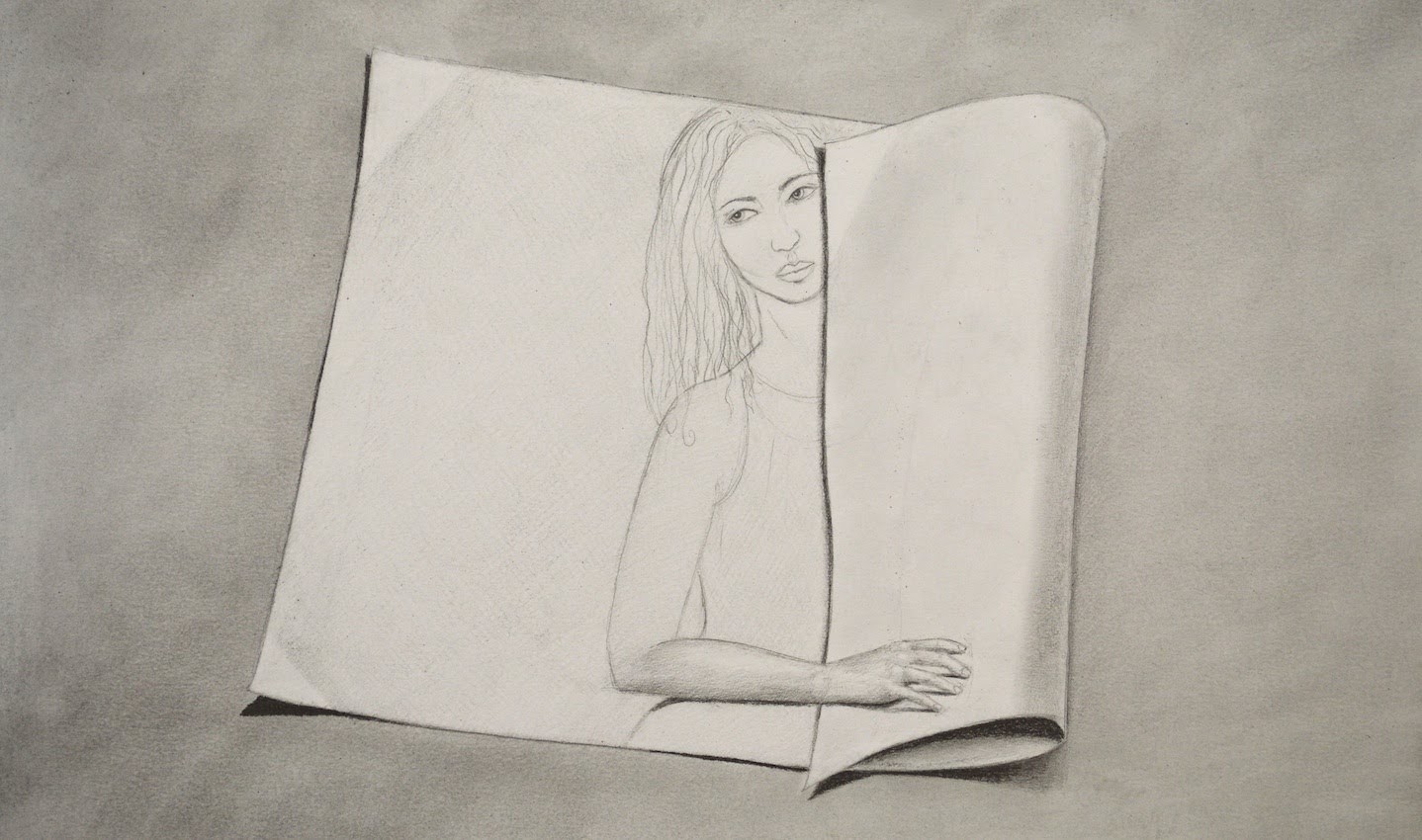 Cómo dibujar una mujer en un papel enrollado 3D - Arte Divierte.