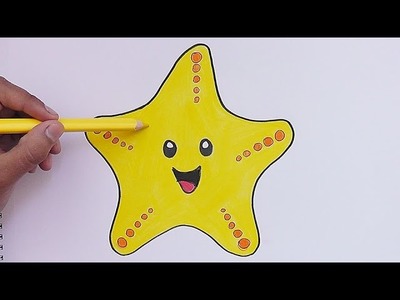 Como dibujar y pinar a Estrella de Mar - How to Draw and pine Estrella de Mar