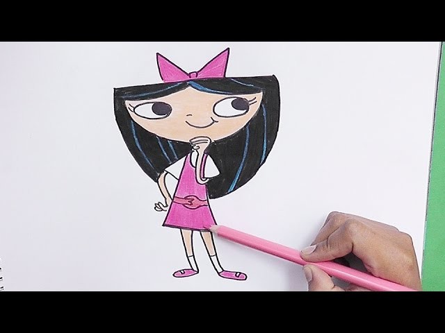 Como dibujar y pintar a Isabella (Phineas y Ferb) - How to draw and paint Isabella