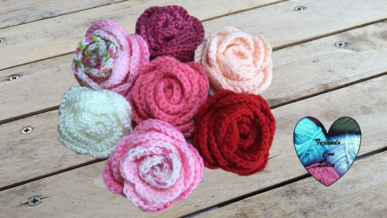 Rosas tejidas a crochet paso a paso muy facil