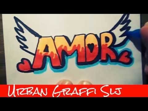 Speed Drawing Como dibujar graffitis de amor | como desenhar graffiti