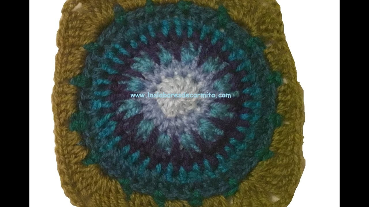 Crochet paso a paso granny square cuadrado nº13