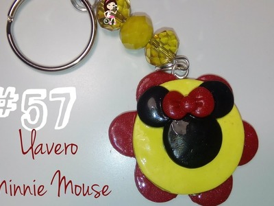 #57 Llavero de Minnie Mouse Porcelana Fría. Polymer clay. ❤