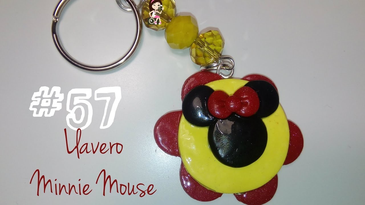 #57 Llavero de Minnie Mouse Porcelana Fría. Polymer clay. ❤