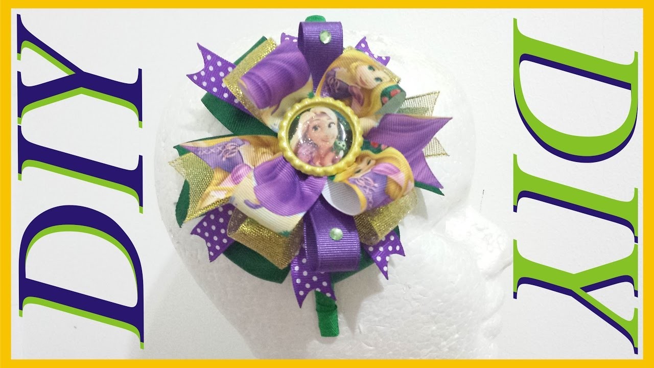 Como hacer lazos #4 Disney Tangled Hair Bow. Lazo de Disney Enredados