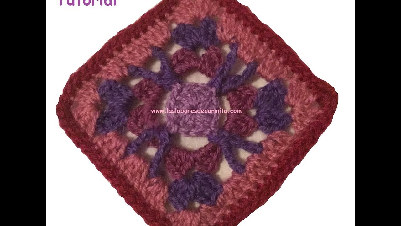 Crochet granny square en español 12