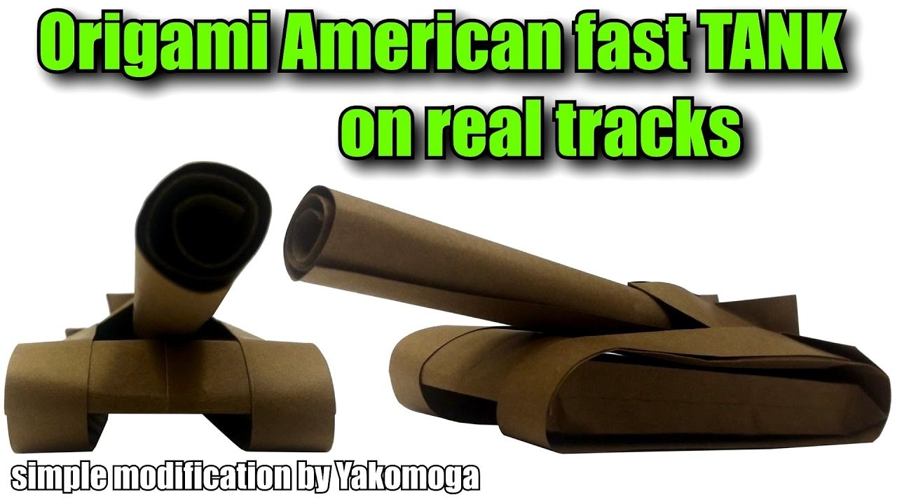 Origami tank on real tracks American fast tank