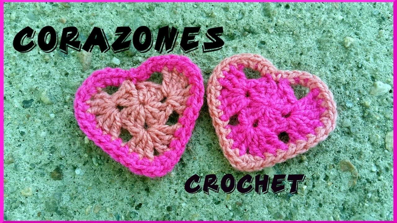 Corazones San Valentín en tejido crochet o ganchillo tutorial paso a paso.