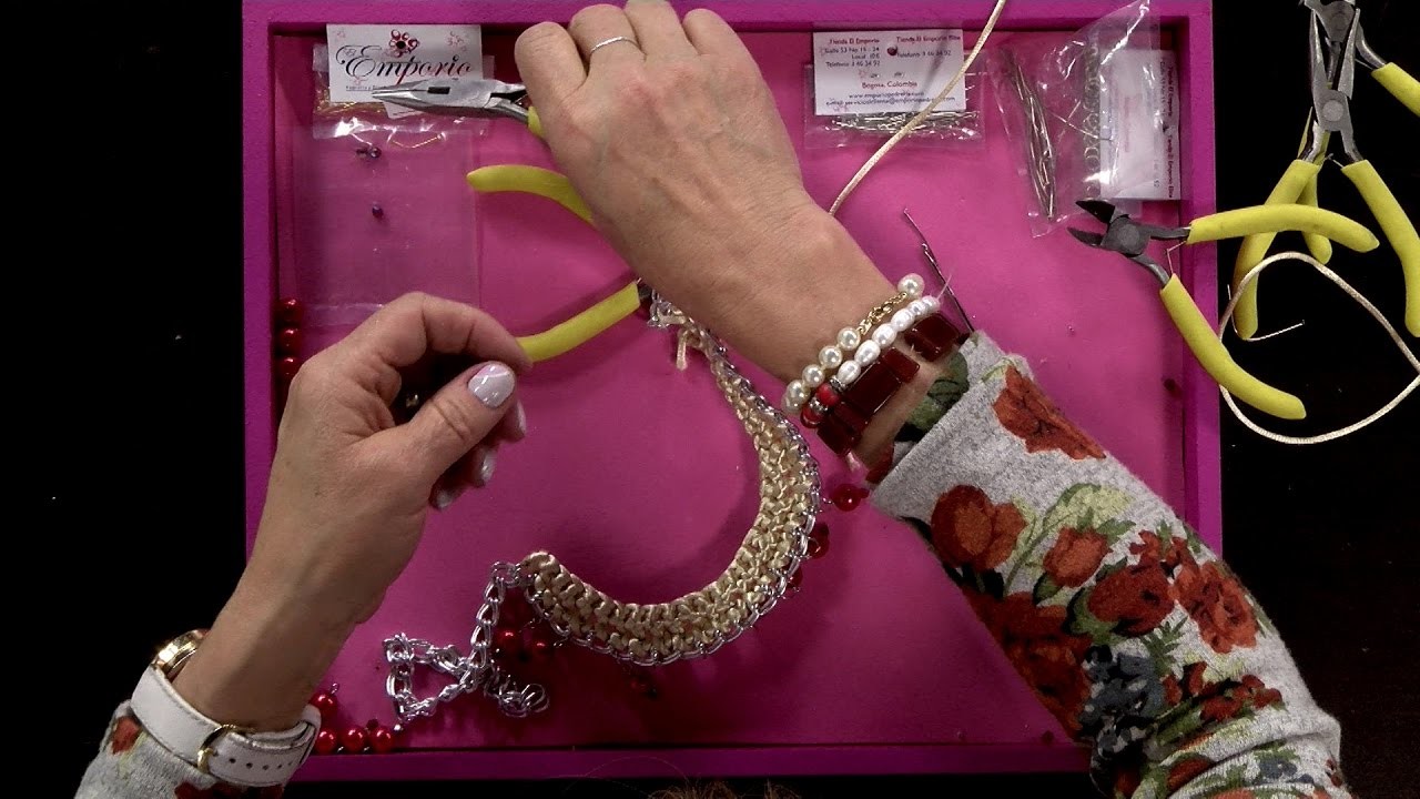 Cómo Hacer un Collar para Mujer con Cordon Tejido y Perlas Rojas - Hogar Tv  por Juan Gonzalo Angel