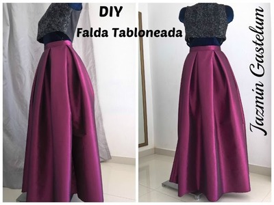 Falda Tabloneada Larga - Jazmin Gastelum