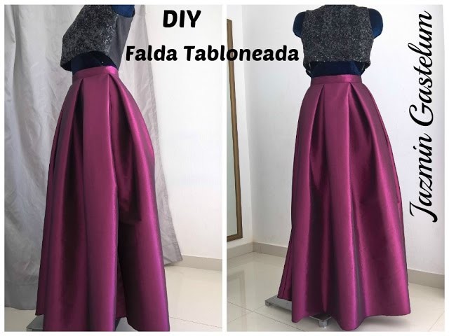 Falda Tabloneada Larga - Jazmin Gastelum