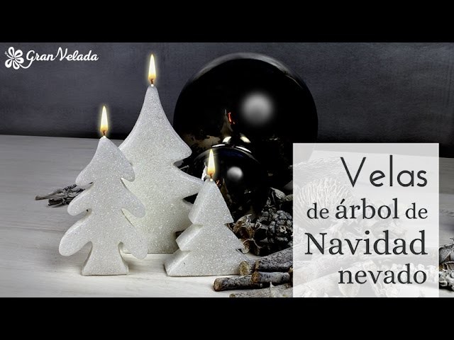 Hacer velas navideñas con forma de árbol nevado