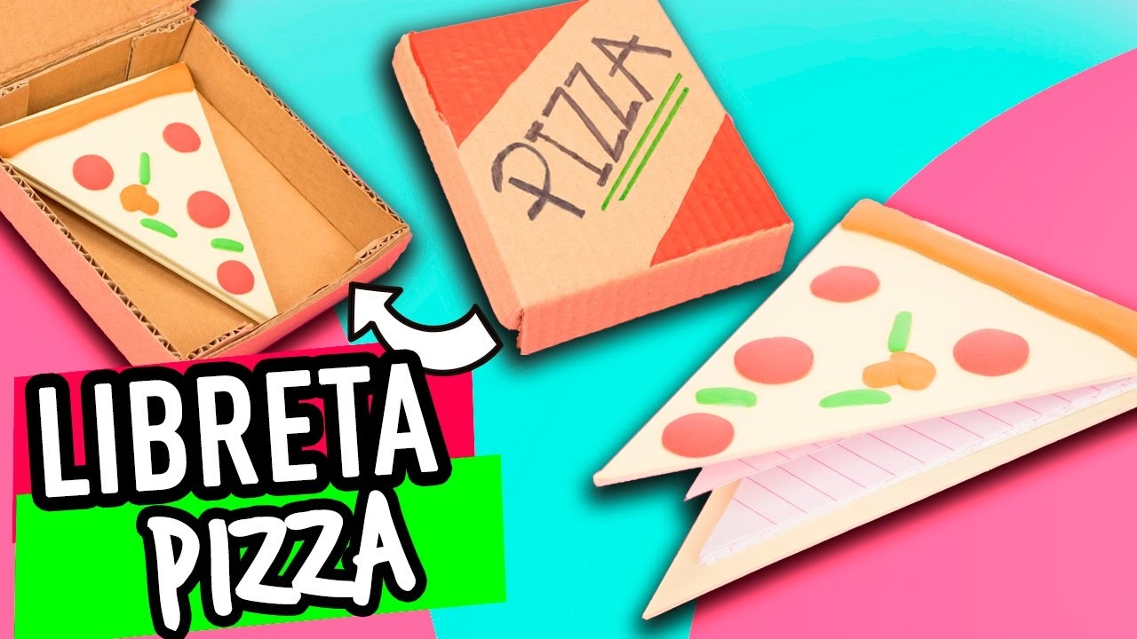 Libreta Casera de Cartón ¡Con forma de Pizza! DIY | Haz tus propias Libretas - Manualidades Catwalk