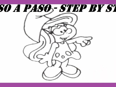 Como dibujar a Pitufina l How to draw Smurfette l Dibujos l Drawings