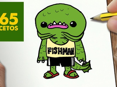 COMO DIBUJAR HOMBRE PEZ KAWAII PASO A PASO - Dibujos kawaii faciles - How to draw a fishman