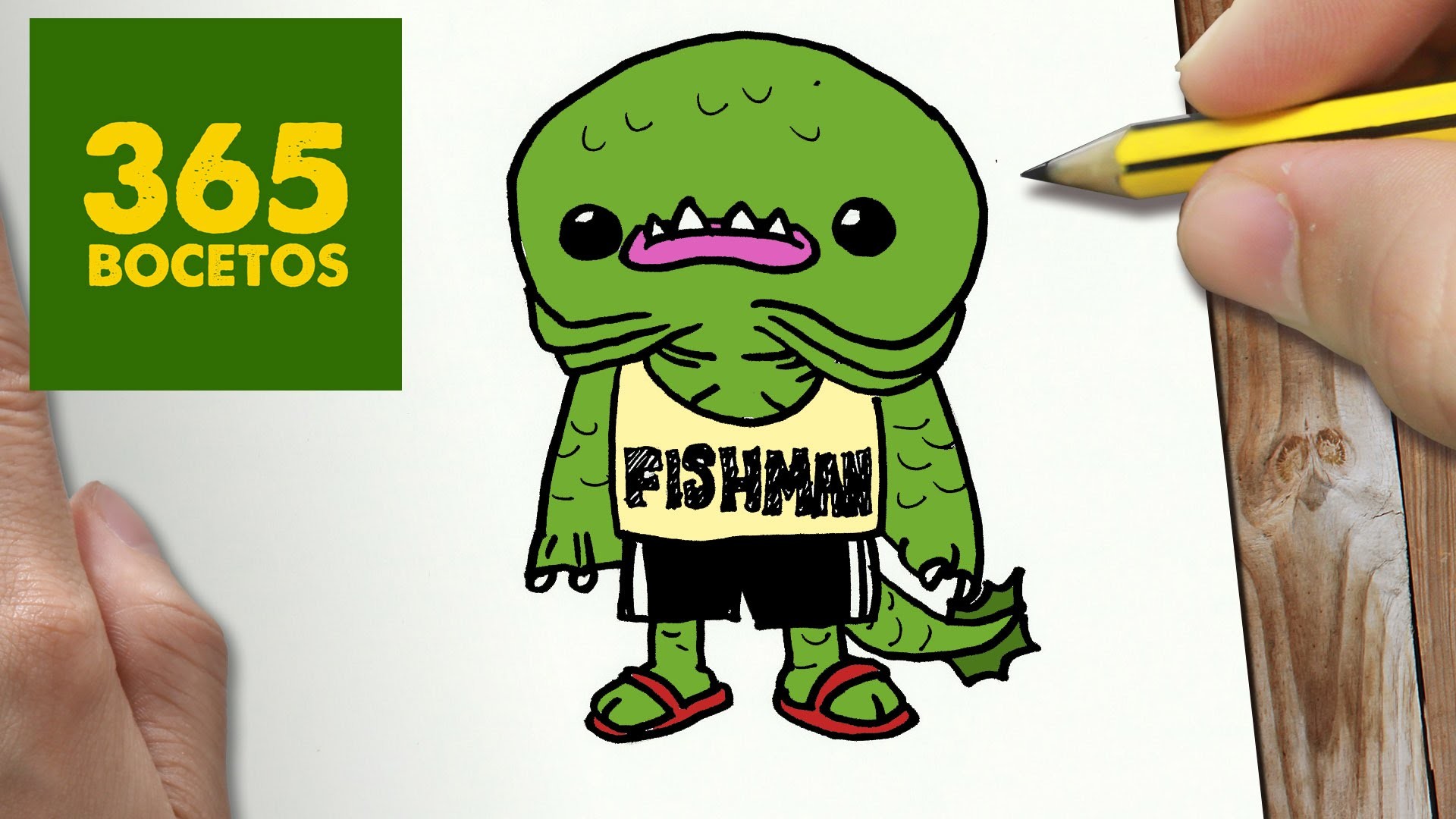 COMO DIBUJAR HOMBRE PEZ KAWAII PASO A PASO - Dibujos kawaii faciles - How to draw a fishman