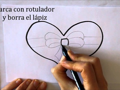 Cómo dibujar un Corazón con Lazo Dibuja Conmigo Dibujos de Amor