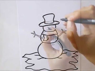 Cómo dibujar un Muñeco de Nieve Dibuja Conmigo Dibujos de Invierno