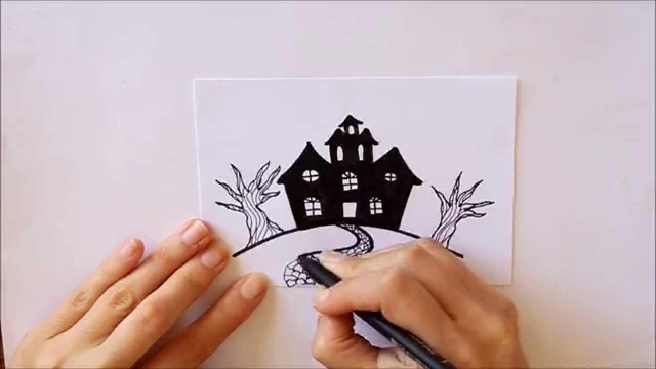 Cómo dibujar una Casa Encantada -Mini Serie Halloween- Dibuja Conmigo Dibujos de Halloween