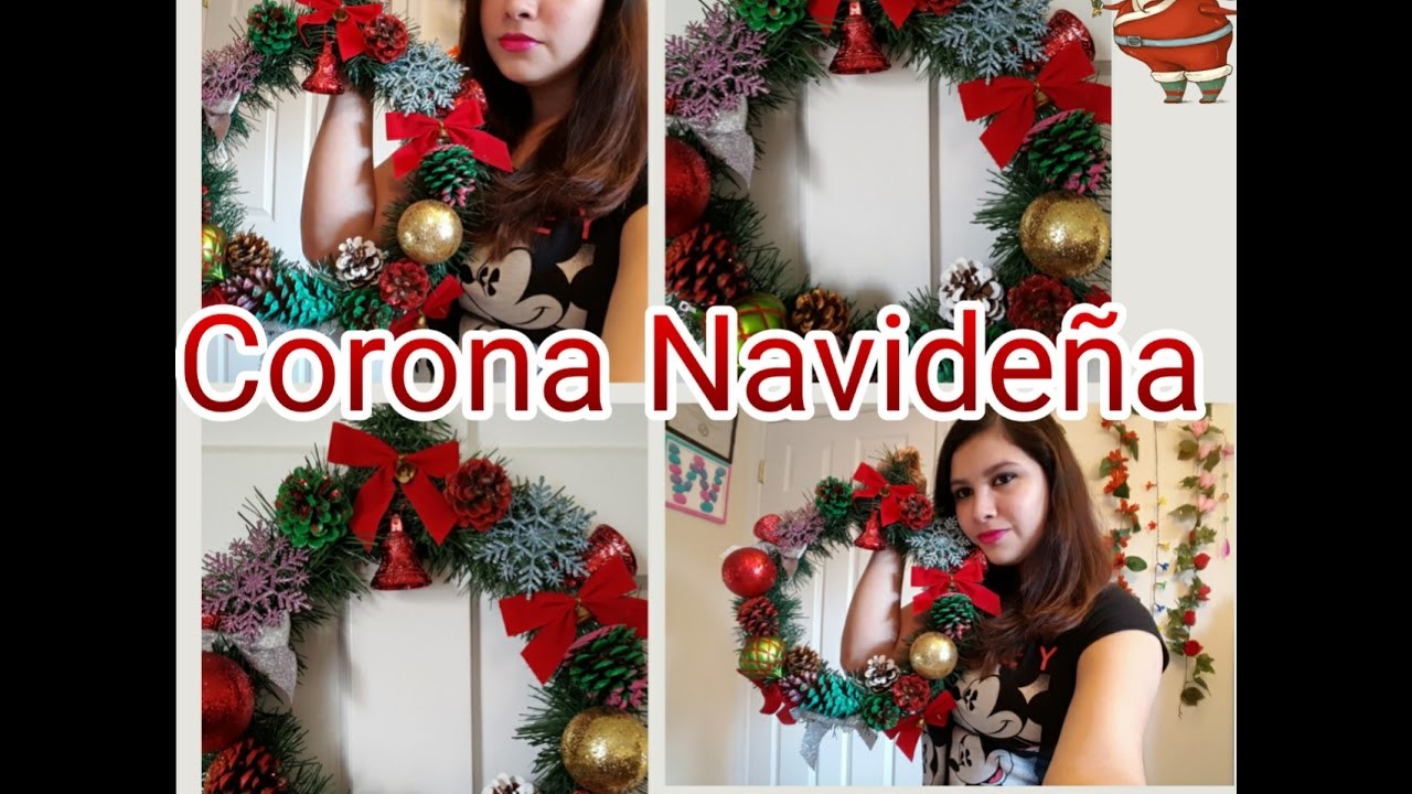 Como hacer una Corona Navideña facil ( DIY how to make a christmas wreath easy)
