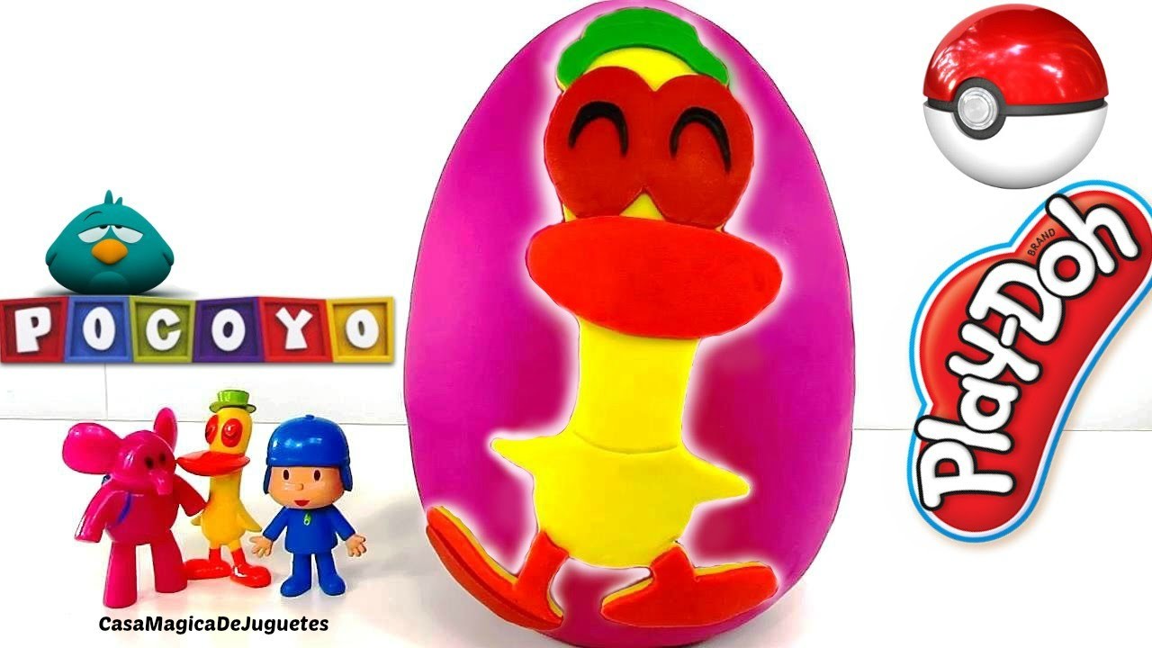 Huevo Sorpresa Gigante de Pato de Pocoyo de Plastilina Play Doh en Español