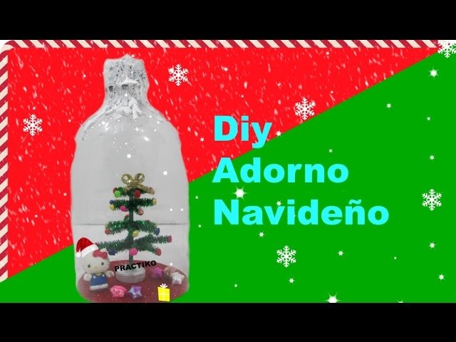 Manualidad navideña con botella de plástico reciclada y DIY Arbol de Navidad- Practiko