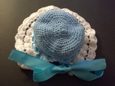 Ajuar para bebés: Gorrito bautismal (ganchillo. crochet) - Baby hat