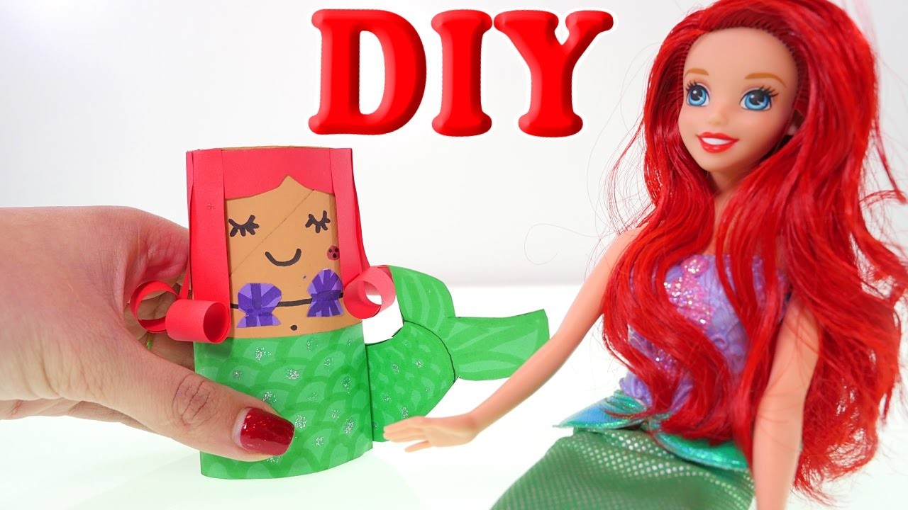 Ariel DIY Crea a tu Propia Sirenita Ariel Utilizando un Rollo de Papel Vacio Manualidades Disney